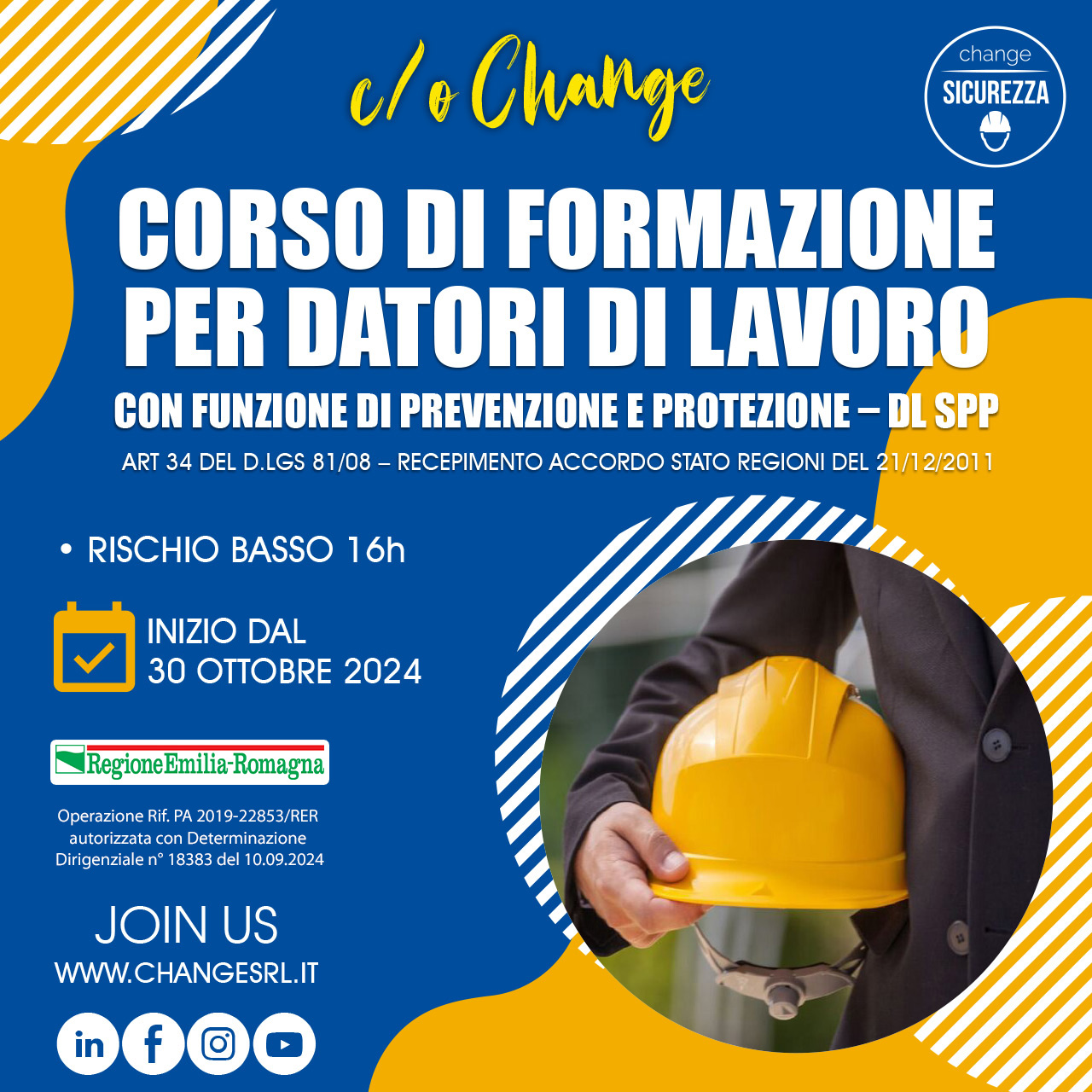 30 OTT / CORSO DATORI DI LAVORO in avvio a MODENA